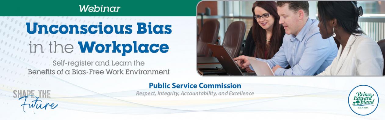 Banner with image promorting unconscious bias webinar